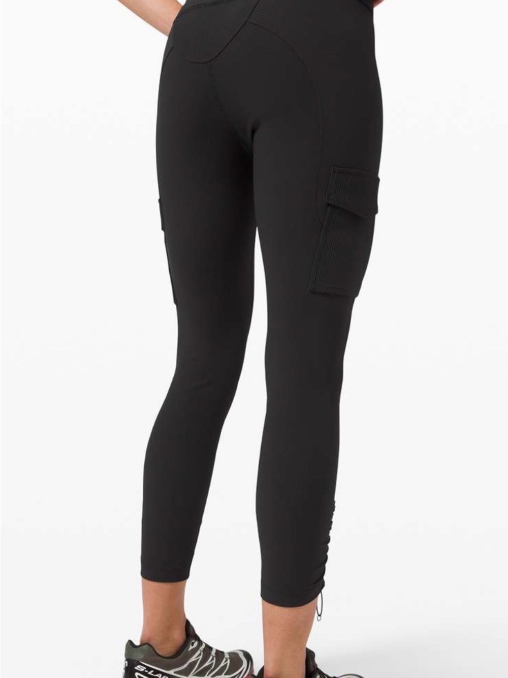 Lululemon Trail Trekker High Rise Cargo Leggings Size 8 Black - Picture 2 of 9